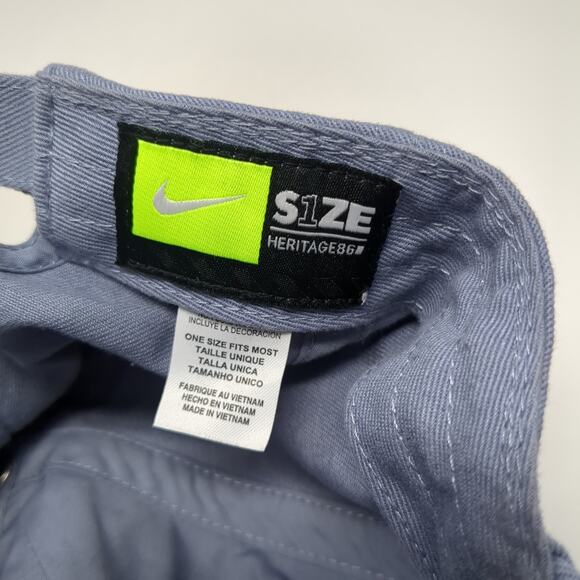 Nike Slideback Hat Blue One Size Embroidered Swoosh Adjustable Heritage86 - Picture 9 of 10